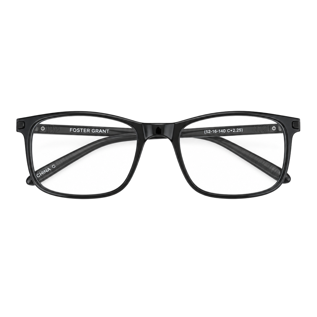 Foster Grant Reading Glasses with Case COLE BLK +2.75 52/18-140 1