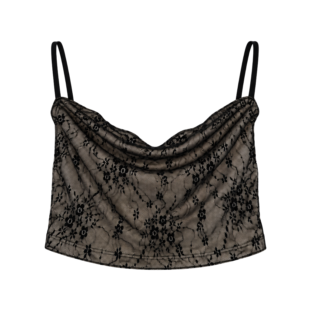 SHEIN ICON Floral Lace Overlay Tube Top 1