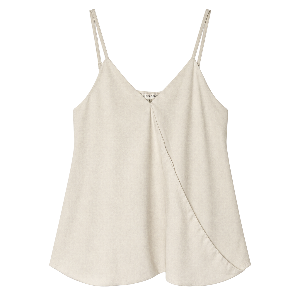 Olivia & Grey Cami Top Size S White Faux Wrap Draped 1