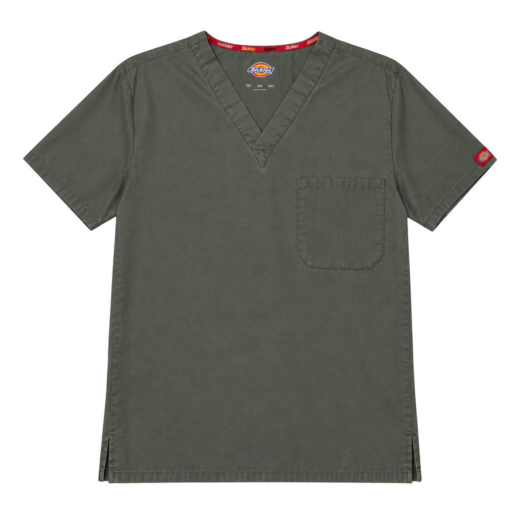 Dickies V-Neck Scrub Top Size M Green 1