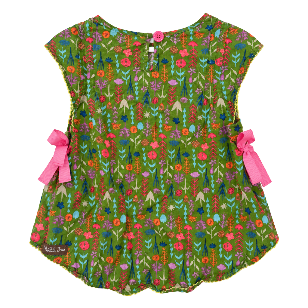 Matilda Jane Floral Top Size 2 Green Pink Bows 1