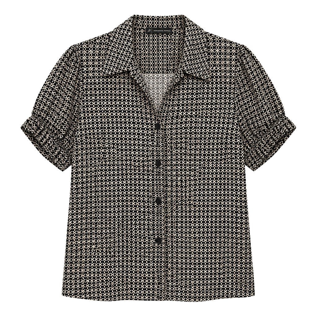 Adrianna Papell Button Up Shirt Size L 1