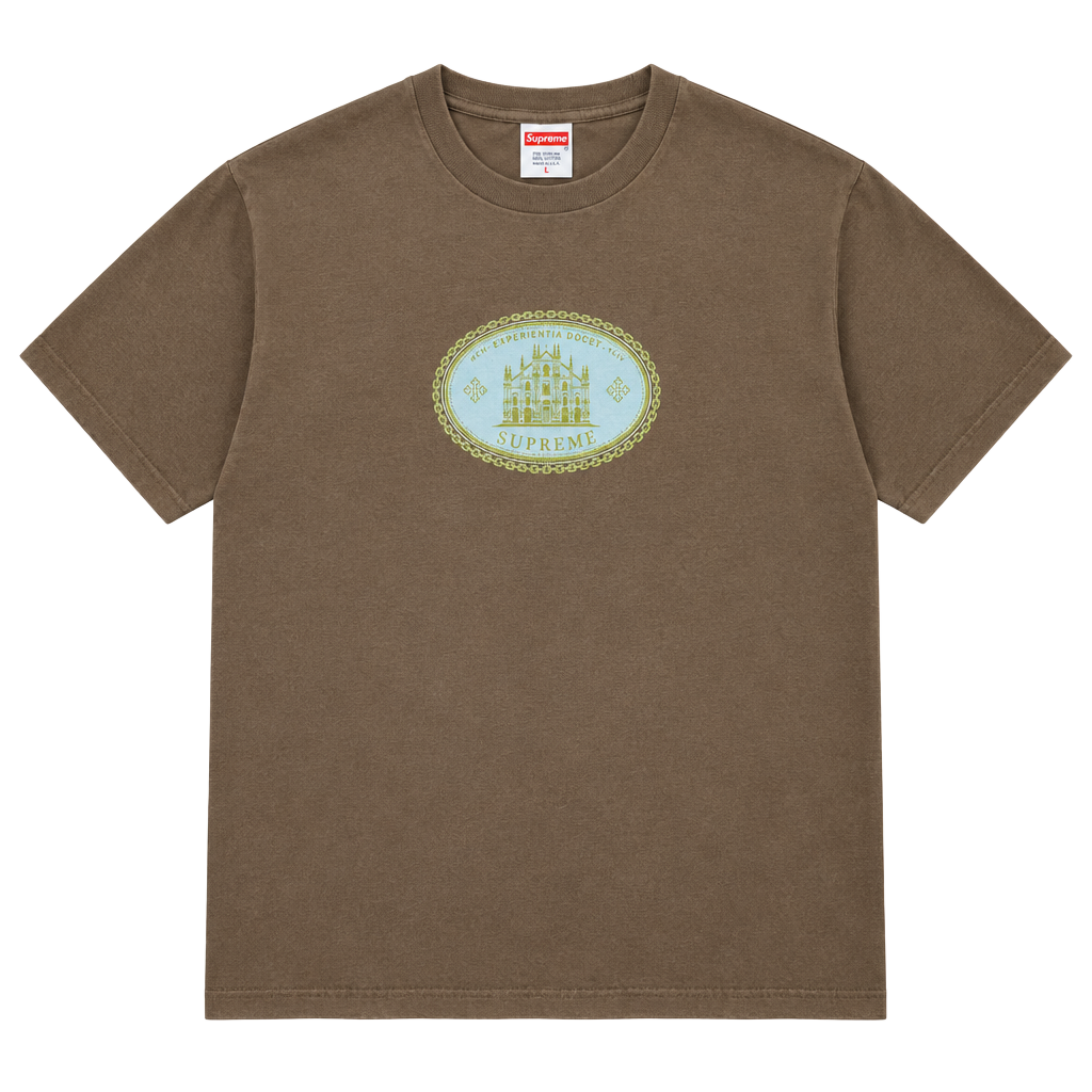 Supreme Experientia Tee Size L Brown Cotton Short Sleeve T-Shirt 1