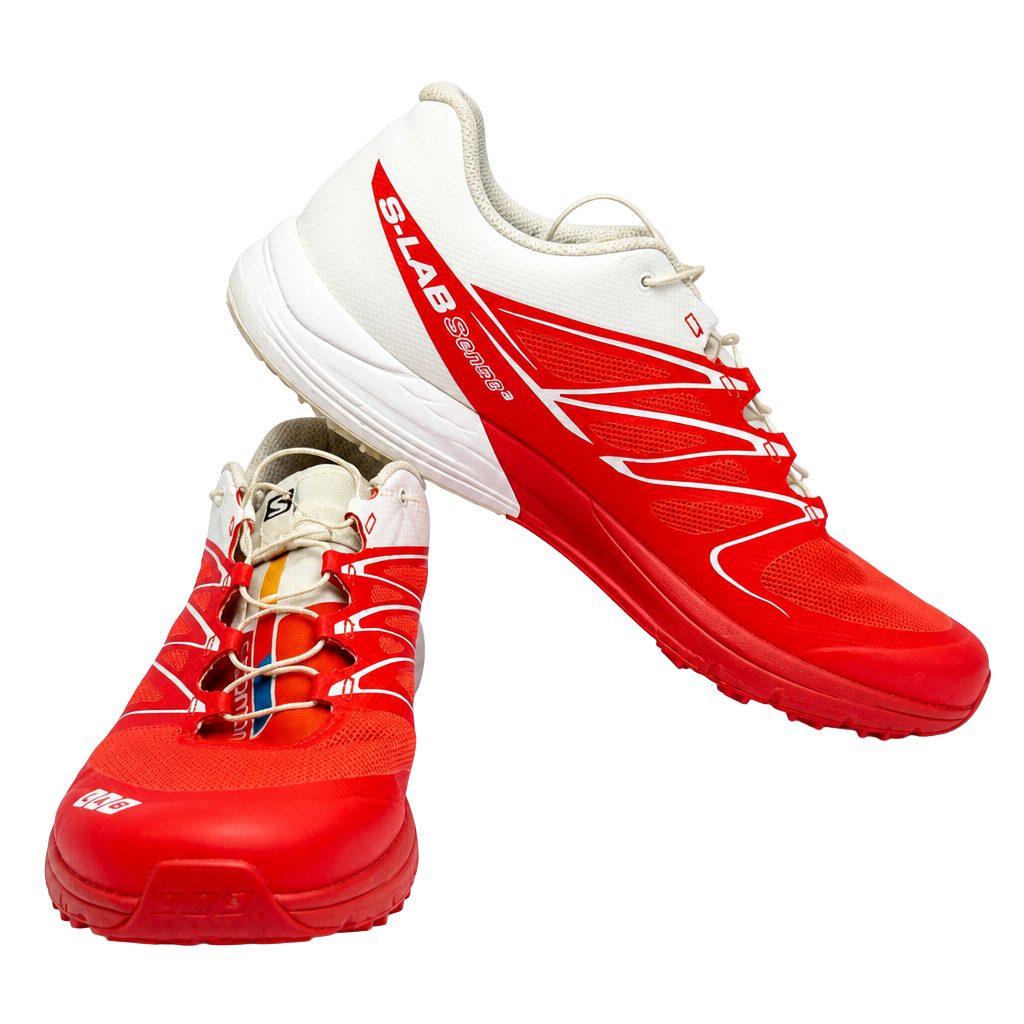Salomon S-Lab Sense 3 Size 11.5 Red White Running Shoes 1
