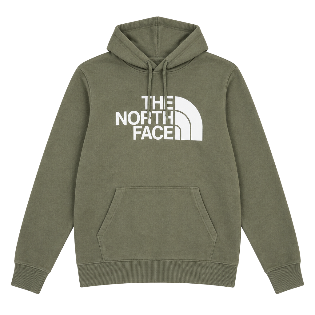 The North Face Logo Hoodie Olive Green 1