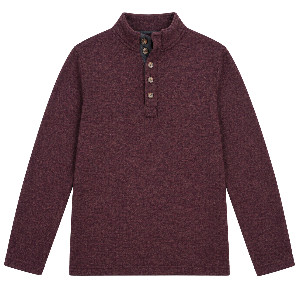 Stetson Quarter Button Pullover Sweater Size XL Maroon 1