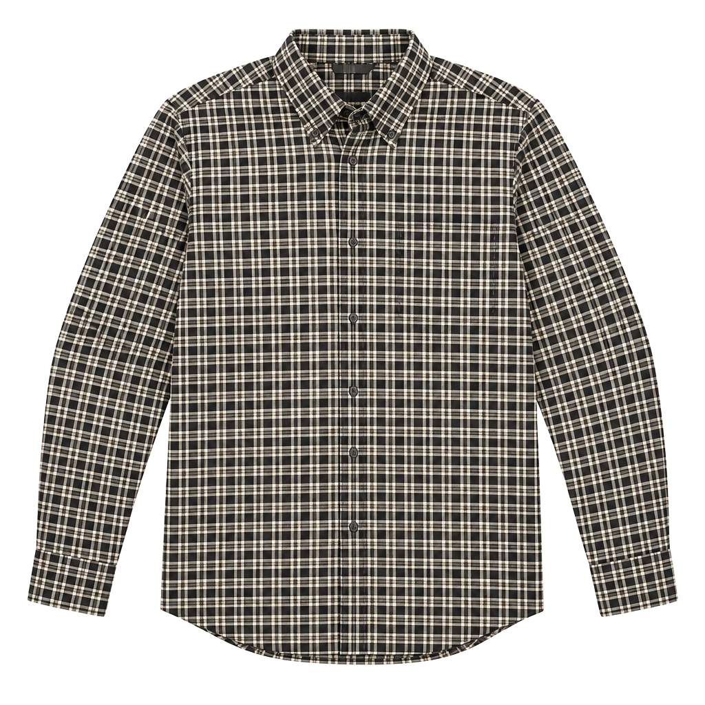 Ariat Pro Series Mens M Western Plaid Button Up Shirt Long Sleeve Brown Gray 1