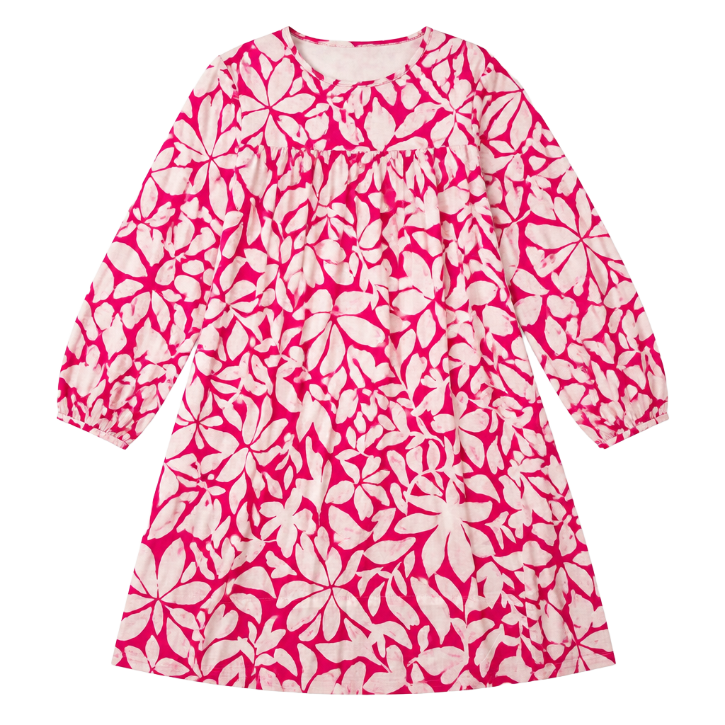 Sonoma Goods For Life Pink White Floral Print Crinkle Gauze Tunic Dress 2X Plus 1