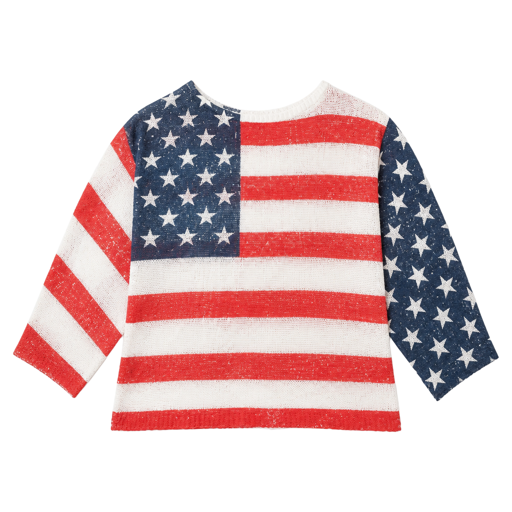 USA Off Shoulder Flag Sweater 1