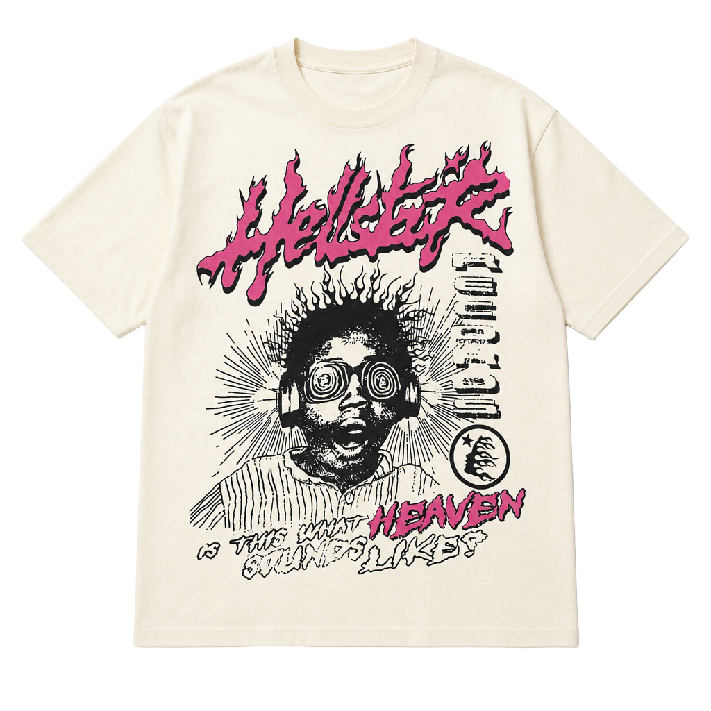 Hellstar Sounds Like Heaven Tee Cream Size L 1