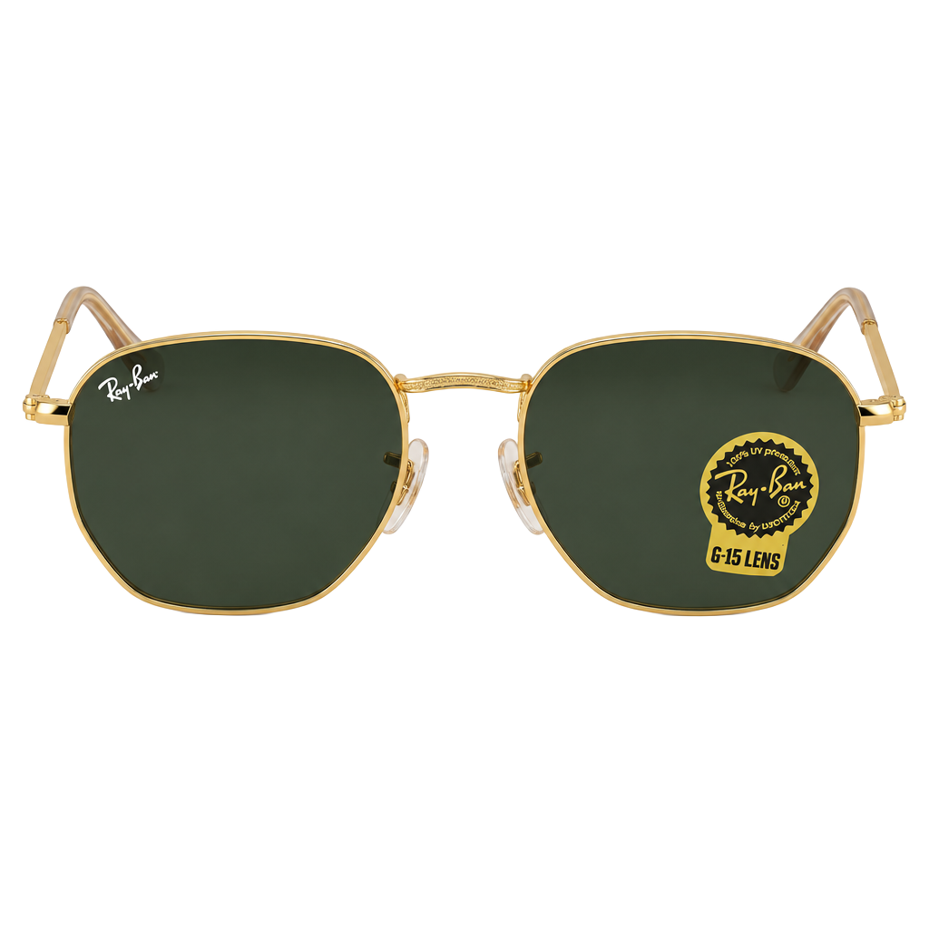 Ray-Ban Hexagonal Sunglasses Size 50 Gold G-15 Lens RB3548 1