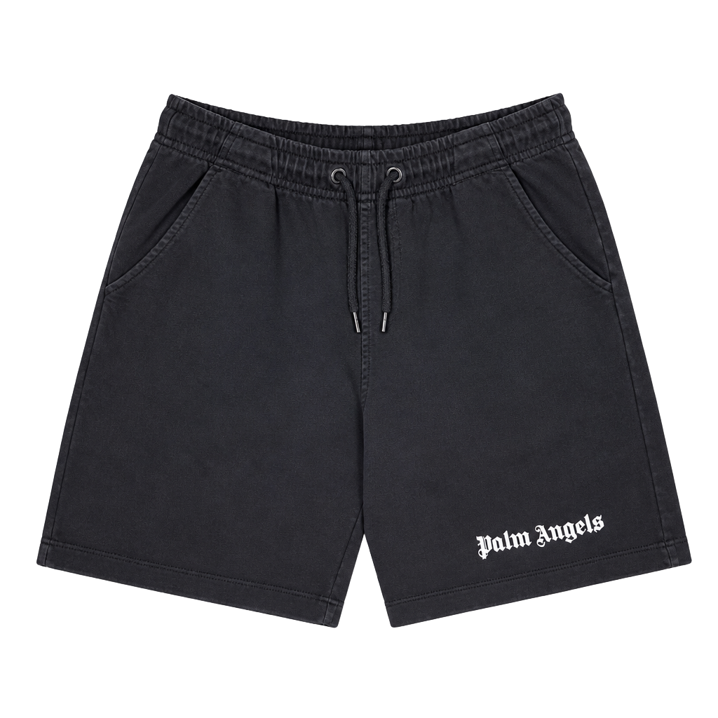Palm Angels Black Logo Sweat Shorts 1