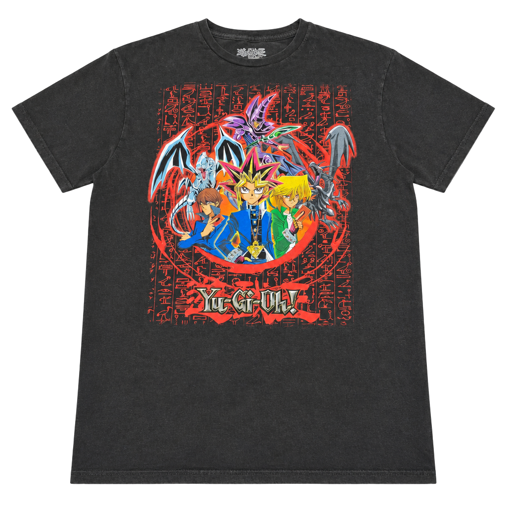 Yu-Gi-Oh! Graphic T-Shirt Size M Black Anime Characters Cotton 1