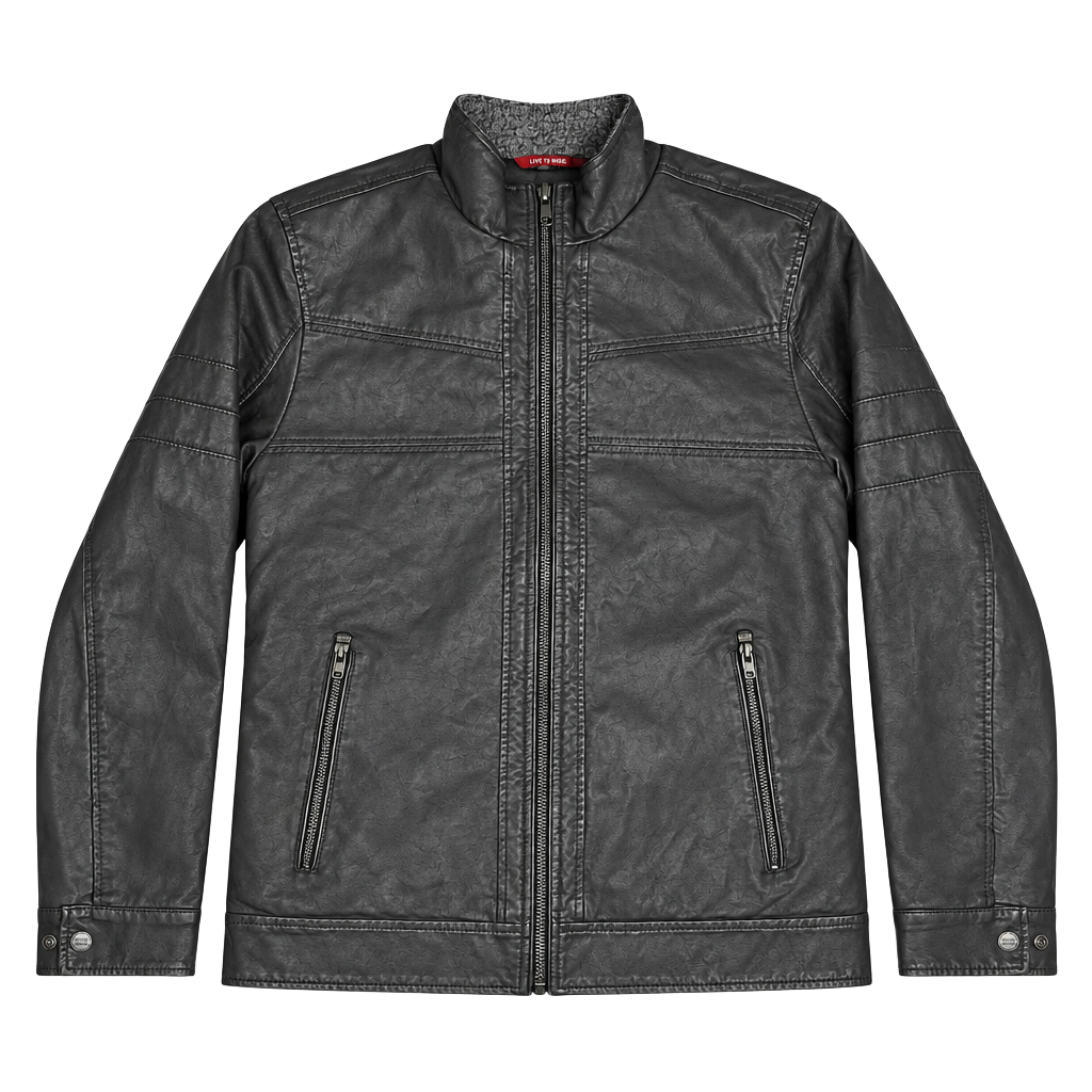 Buffalo David Bitton Faux Leather Jacket Size S Black Shearling Collar 1