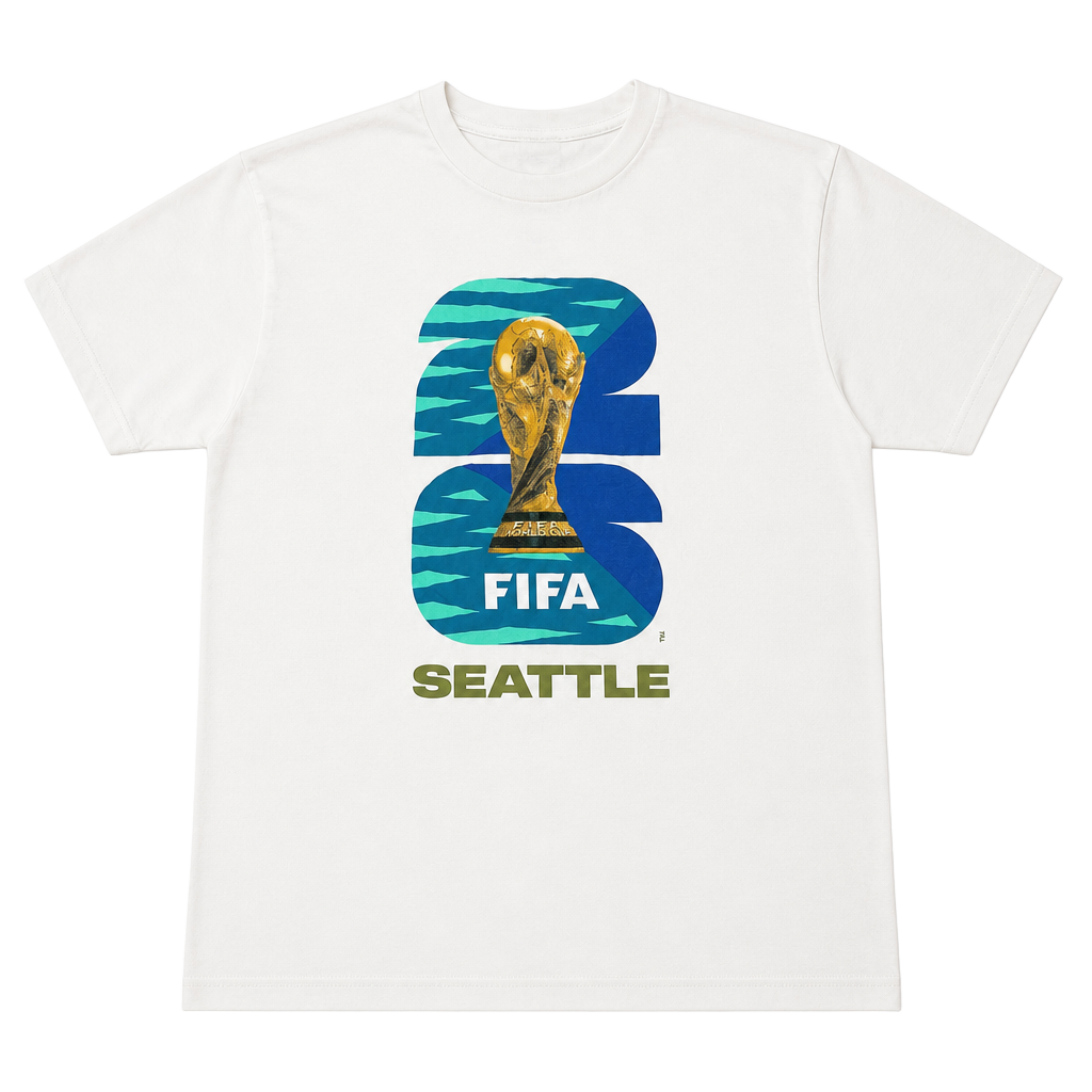 FIFA World Cup Seattle T-Shirt Size M White Graphic 1
