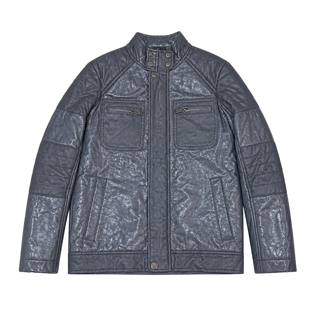 Urban Republic Faux Leather Jacket Size 8 Gray Moto Motorcycle 1