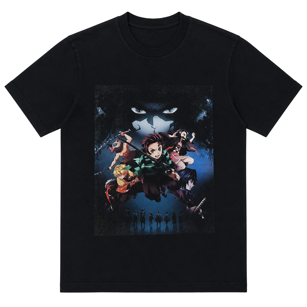 Demon Slayer Size Anime Graphic Tee. Really Cool Graphic of Anime and their Characters. Thick and Quality Cotton Shirt in Great Preloved Condition. Minor fading and a few stains mainly on the back. Great for any Demon Slayer or Anime fan!!!
Size - L (no 1