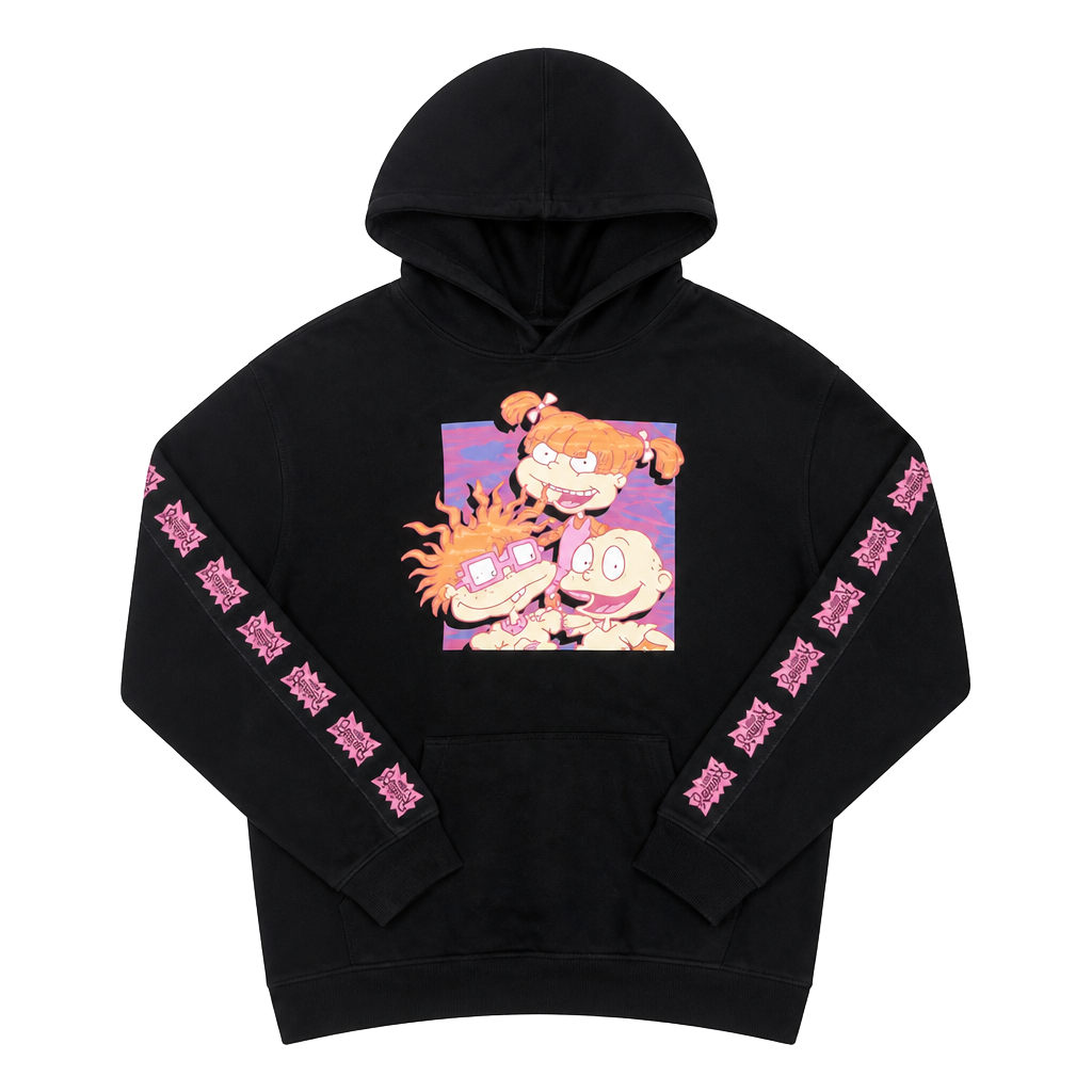 Rugrats Nickelodeon Black and Pink Hoodie Size S 1
