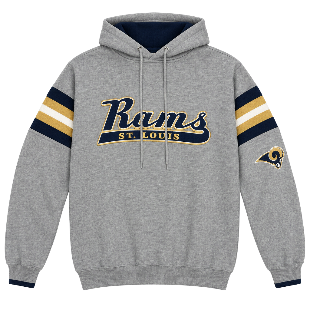 Lee Sport St. Louis Rams Hoodie Size M Gray Embroidered NFL Pullover 1
