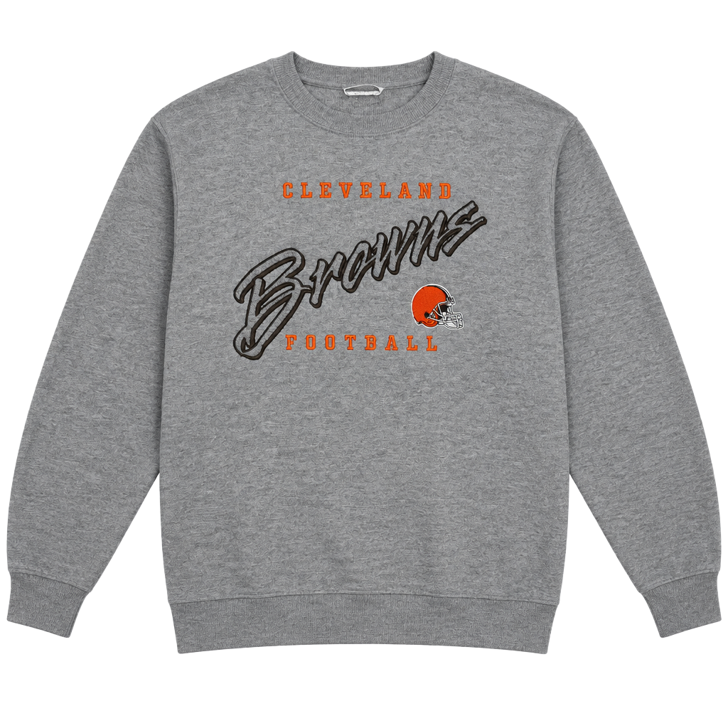 Logo Athletic Cleveland Browns Sweatshirt Gray NFL Football Embroidered 1