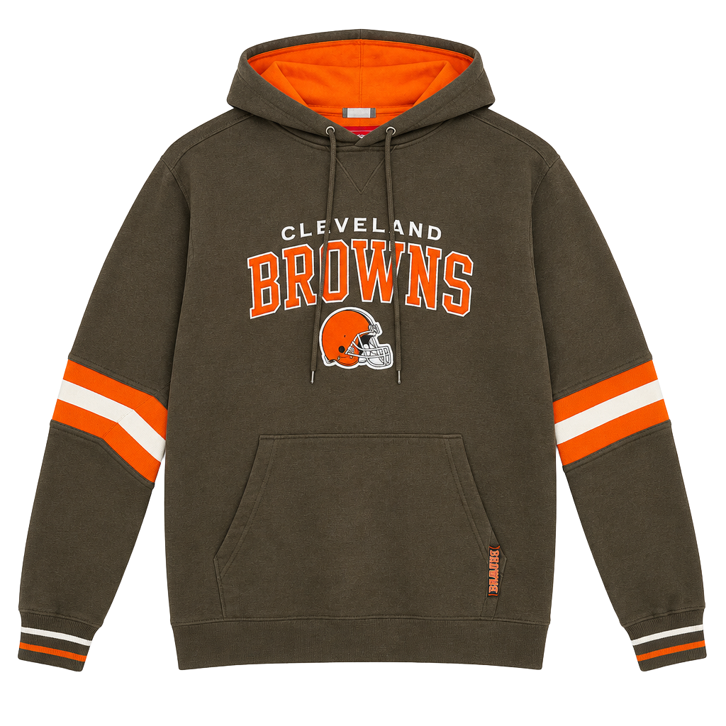 NFL Cleveland Browns Hoodie Size M Brown Orange Pullover 1