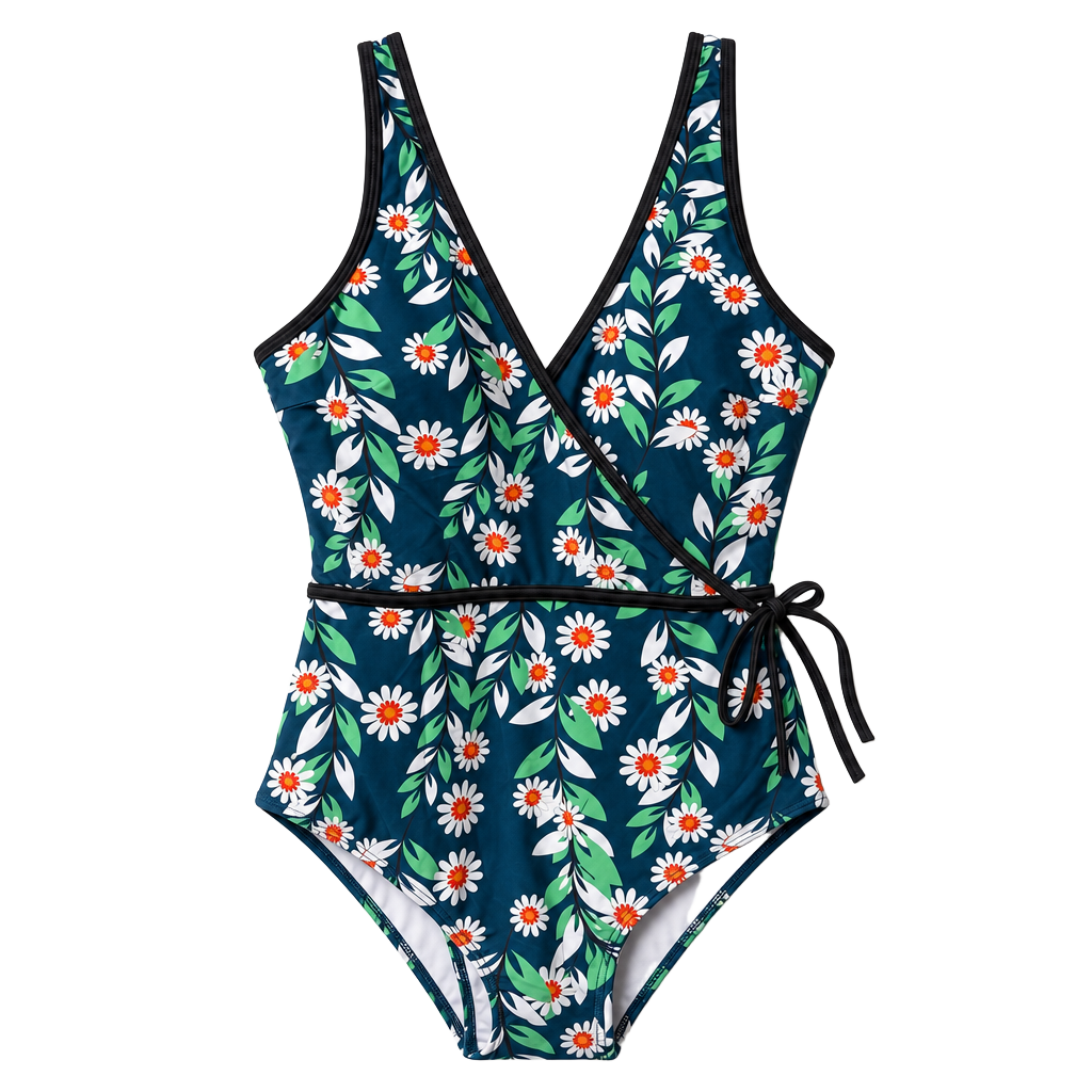 Cupshe V-Neck Wrap One-Piece Swimsuit 1