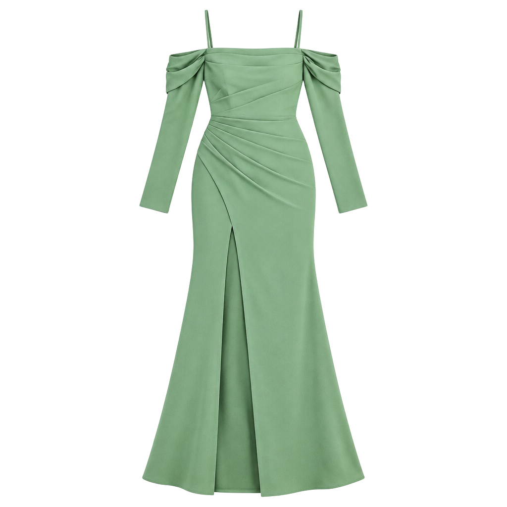 Azazie Hallie Dress Size A12 Matcha Chiffon 1