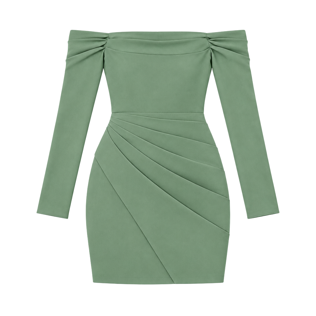 Azazie Hallie Dress Size US 17 Matcha Stretch Satin Bridesmaid 1