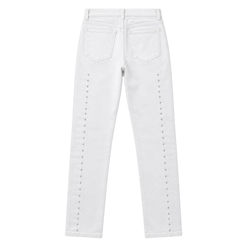 J Brand Skinny Jeans Size 28 White Grommet Detail 1