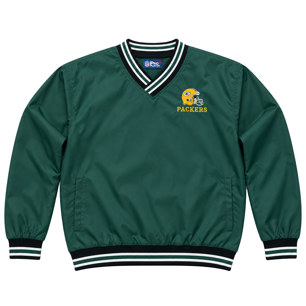 Pro Player Sport Green Packers Windbreaker Jacket Size L 1
