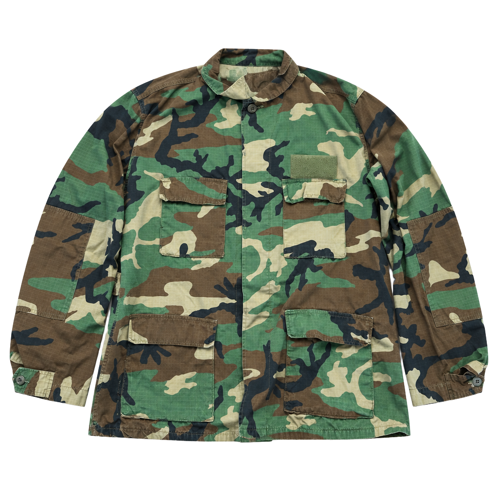 US Military BDU Jacket Size Large Regular Woodland Camo 1