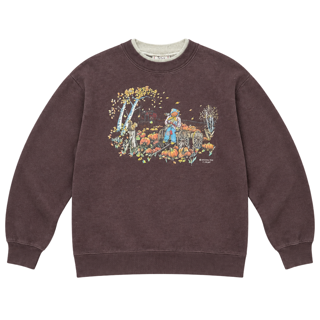 Top Stitch By Morning Sun Sweatshirt Size Medium Brown Pumpkin 1