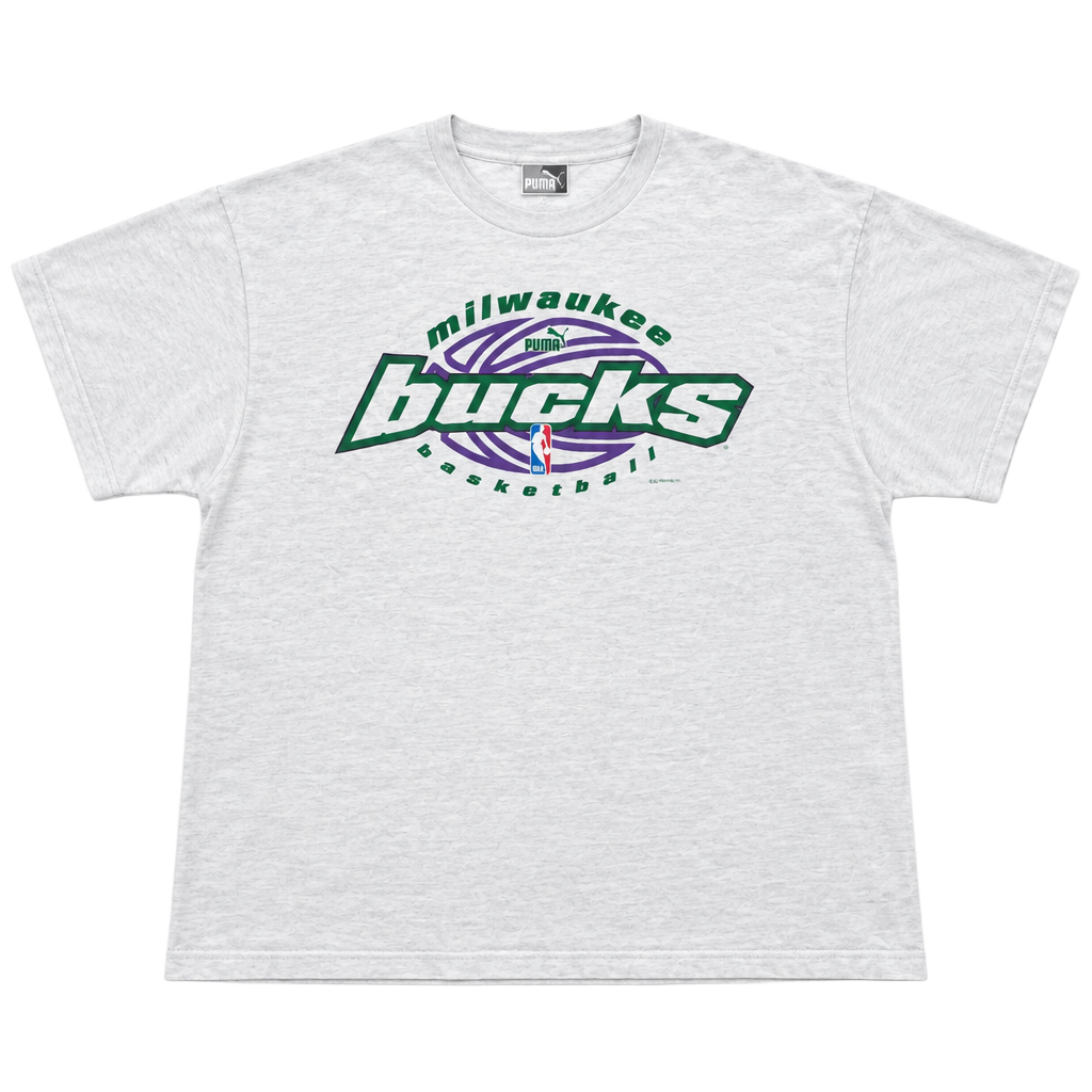 Puma Milwaukee Bucks NBA T-Shirt Size 2X White Cotton 1