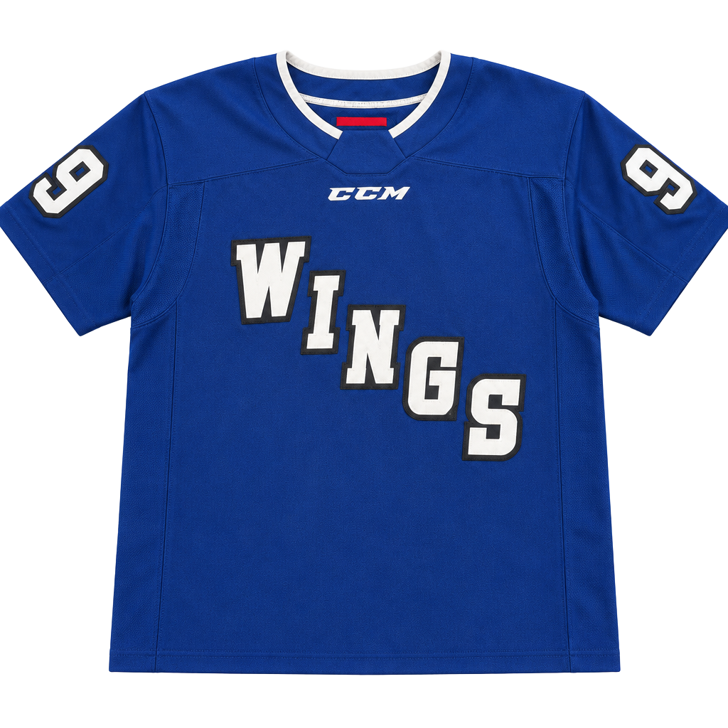 CCM Wings Hockey Jersey Size M Blue Practice Pullover 1
