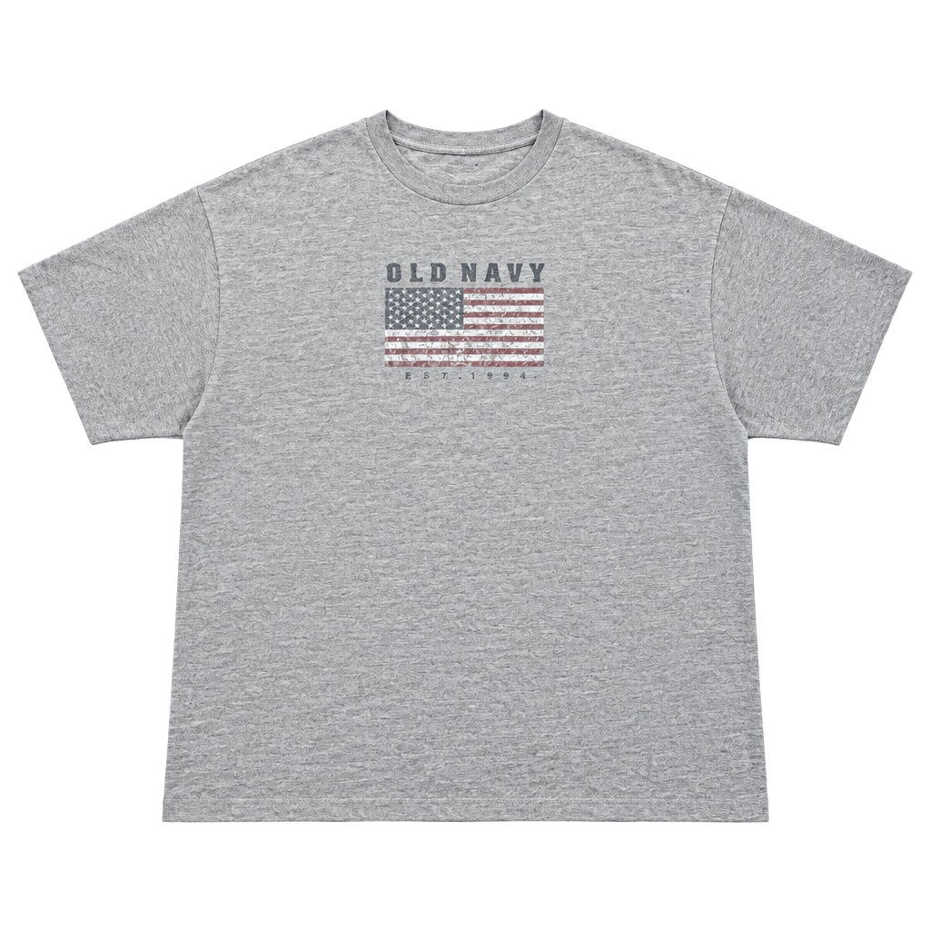 Old Navy American Flag T-Shirt Gray Vintage Y2K Tee 1