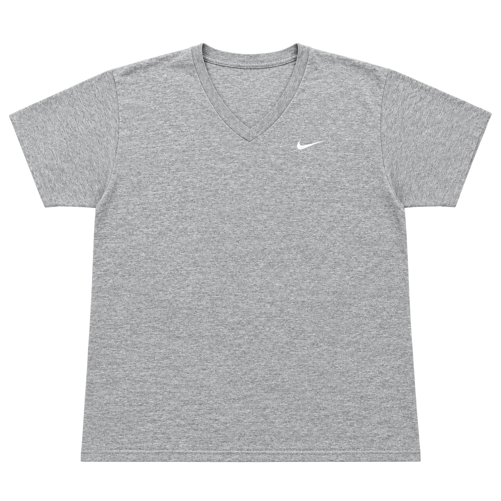 Vintage Nike V-Neck T-Shirt Size L Gray Made In USA 1