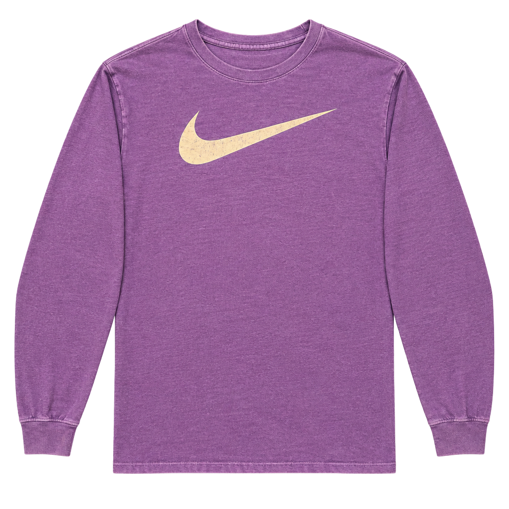 Nike The Nike Tee Long Sleeve Minimalist Shirt Size XL Purple White Swoosh 1
