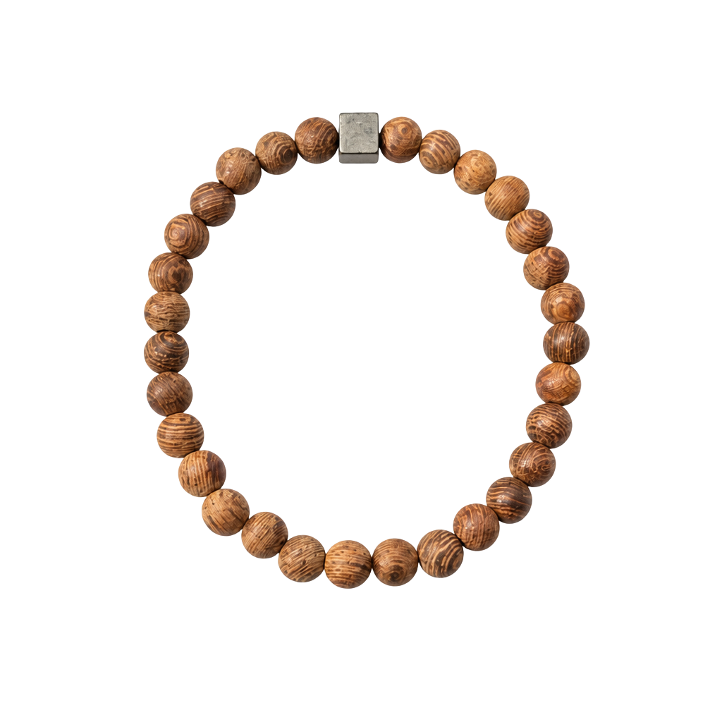 Wenge Wood Beaded Stretch Bracelet – , 1