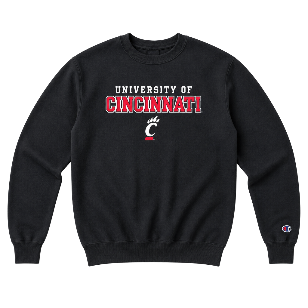 Champion University of Cincinnati Bearcats Black Crewneck Sweatshirt Youth YXL 1