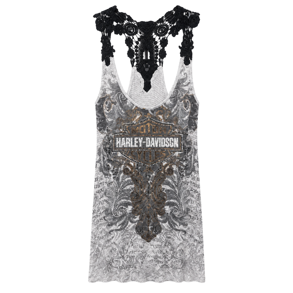 Harley-Davidson Women's Rhinestone Graphic Racerback Tank Top 1