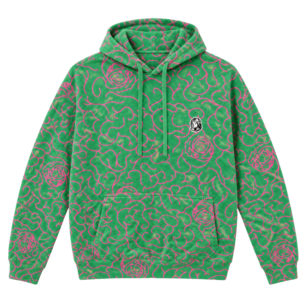 Billionaire Boys Club Cortex Hoodie Size S Green Pink Brain Print 1