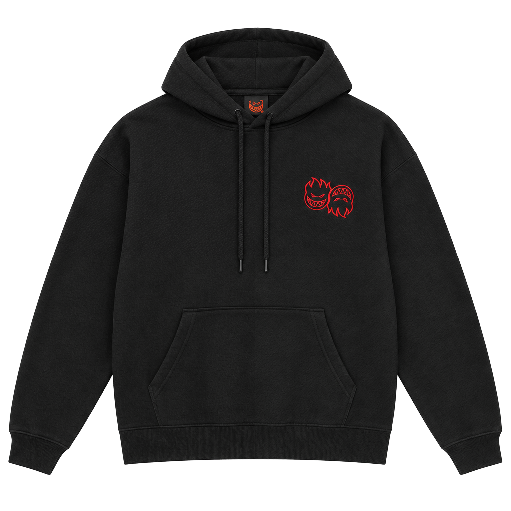 Spitfire Eternal Repeat Embroidered Black Hoodie 1