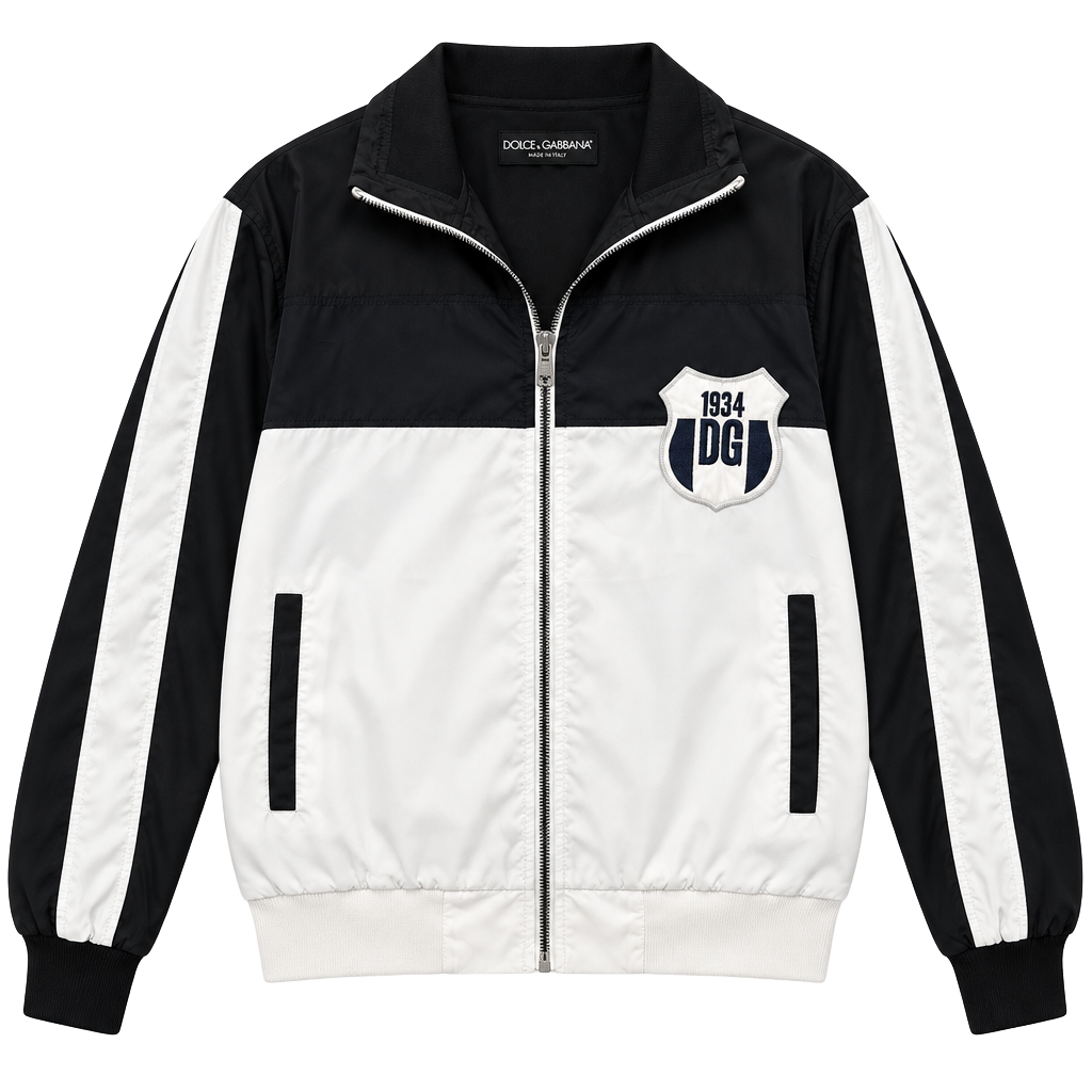 Dolce & Gabbana 1934 DG Track Jacket Size 48 White Black Blue 1