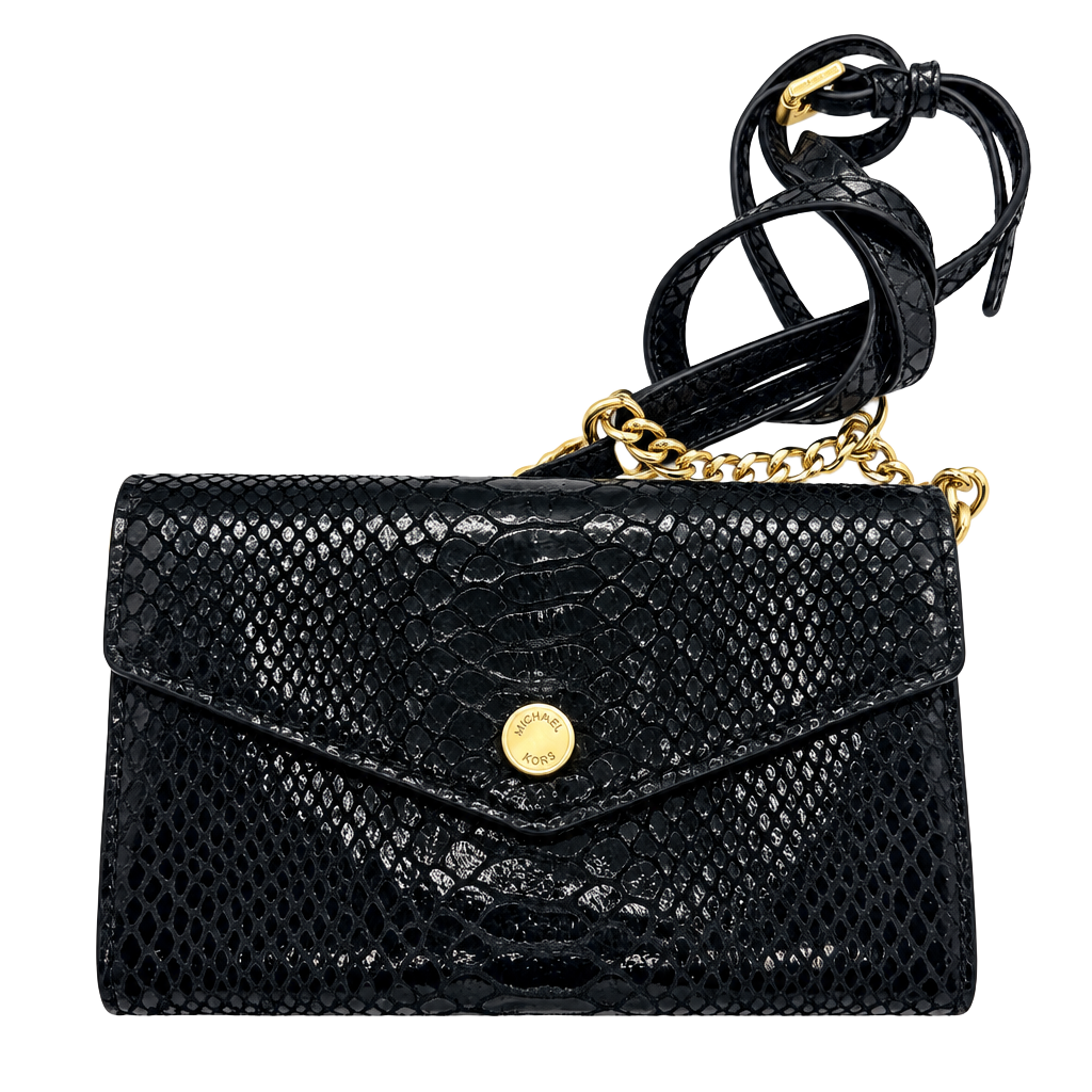 Michael Kors Black Snakeskin Crossbody Bag 1
