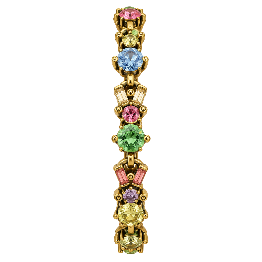 Hollycraft Multi Color Crystal Bracelet Size 7.5 Inch as is read 1