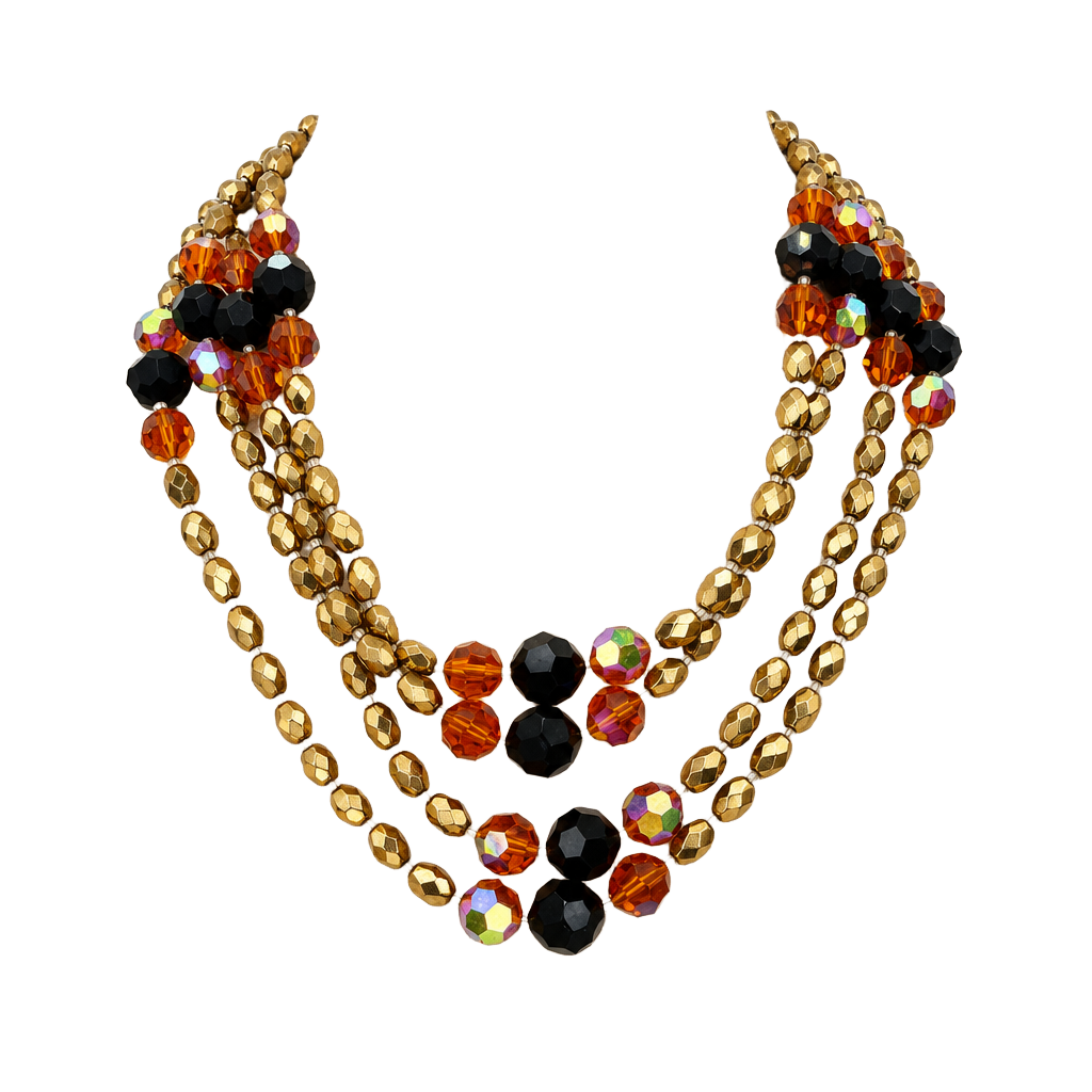 Sandor Beaded Multi Strand Necklace Vintage 1