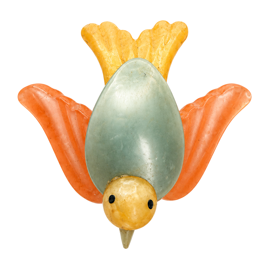 Vintage Pastel Celluloid Bird Brooch Pin as is read 1