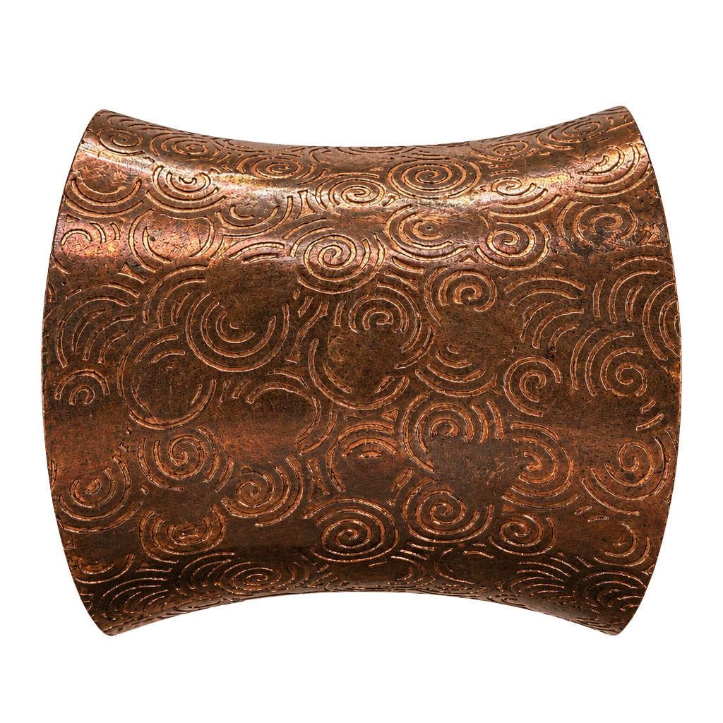 Handmade Copper Swirl Etched Wide Cuff Bracelet 1