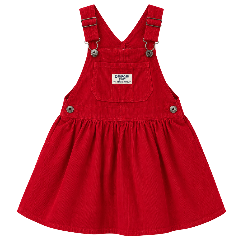 OshKosh B'gosh Corduroy Overall Dress Size 4T Red 1
