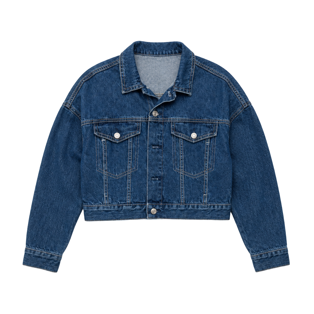 H&M &DENIM Women's Blue Cropped jacket S 1